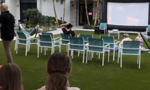 chairs and setup for a movie night